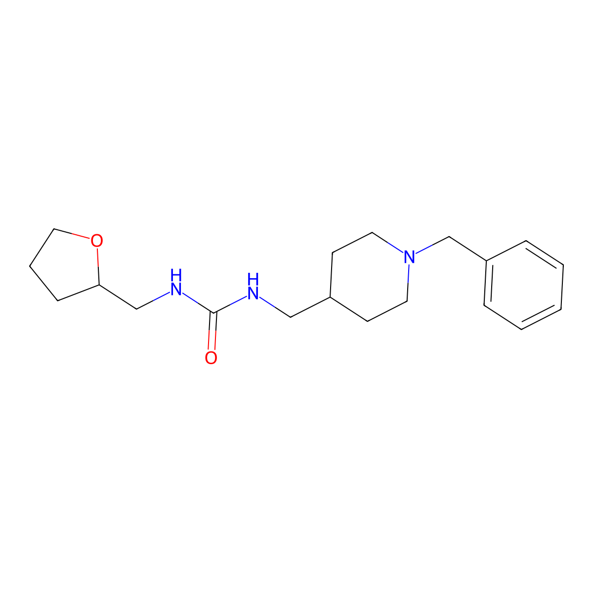1-((1-Benzylpiperidin-4-yl)methyl)-3-((tetrahydrofuran-2-yl)methyl)urea molecular structure, CAS 2034480-53-8