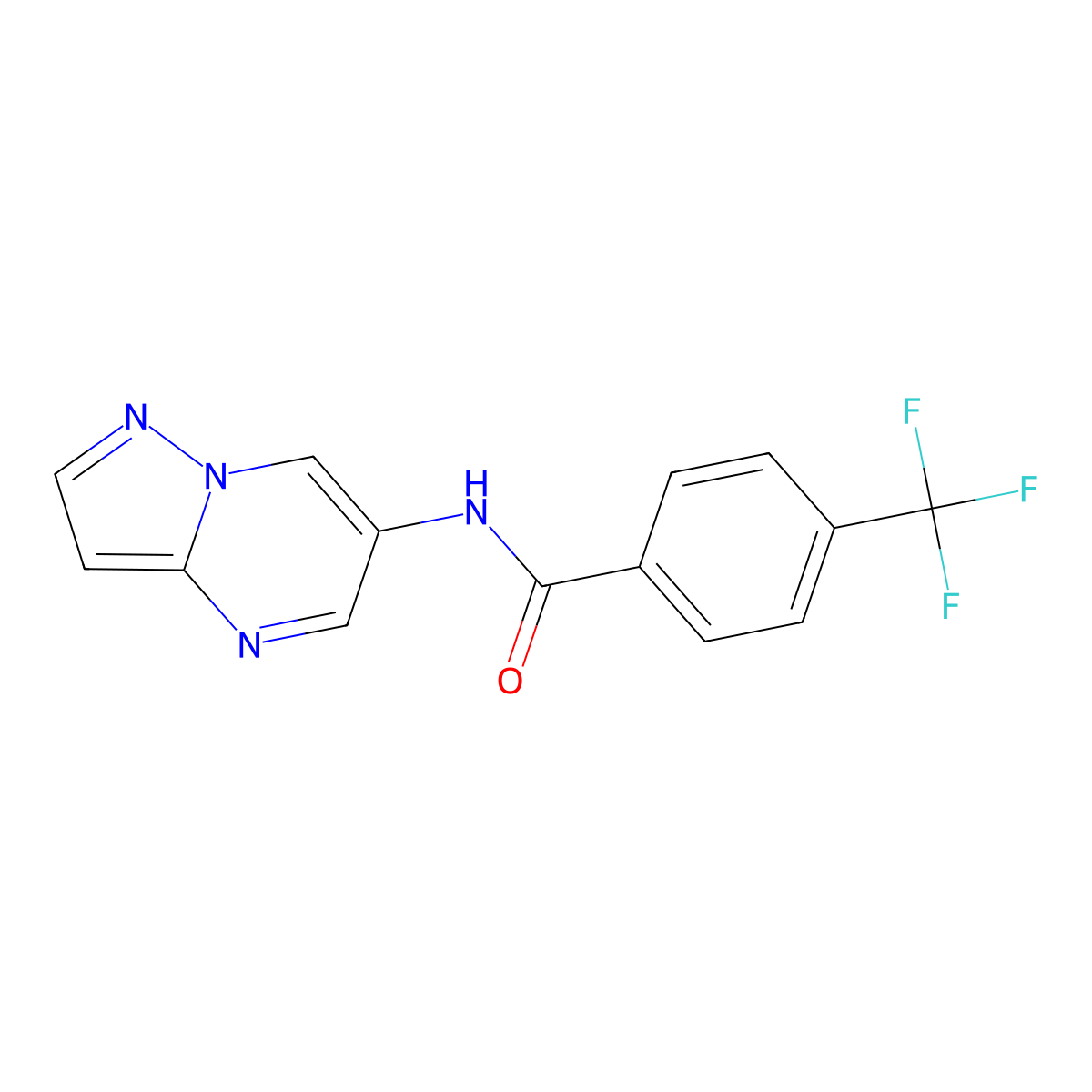 N-{pyrazolo[1,5-a]pyrimidin-6-yl}-4-(trifluoromethyl)benzamide molecular structure, CAS 2034480-68-5