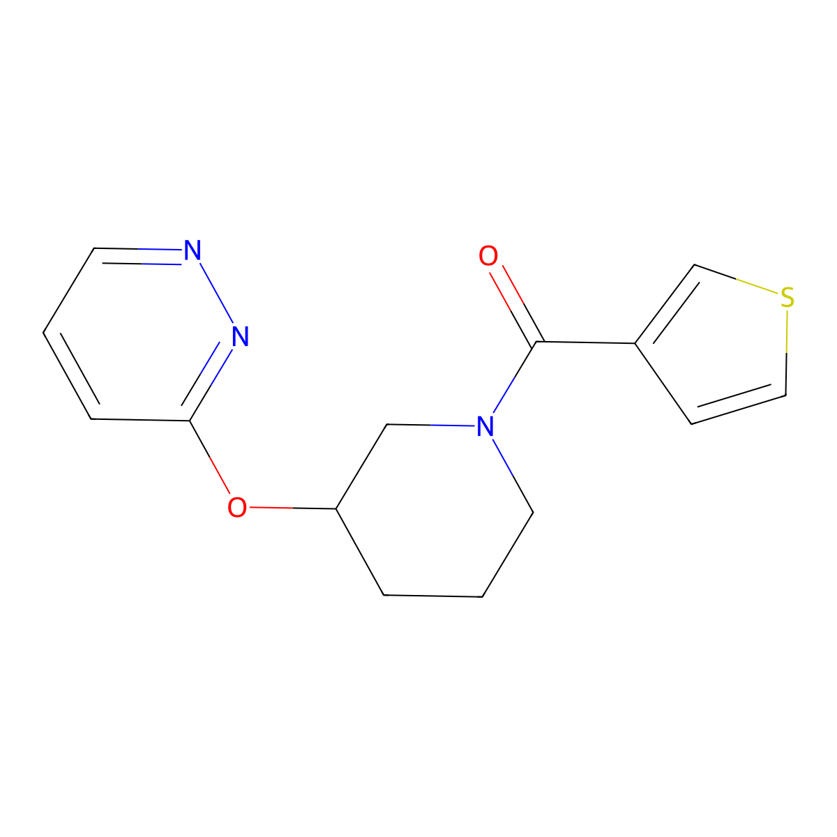 (3-(Pyridazin-3-yloxy)piperidin-1-yl)(thiophen-3-yl)methanone molecular structure, CAS 2034480-81-2