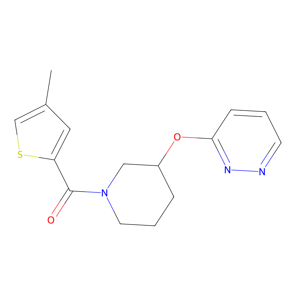 (4-Methylthiophen-2-yl)(3-(pyridazin-3-yloxy)piperidin-1-yl)methanone molecular structure, CAS 2034480-93-6