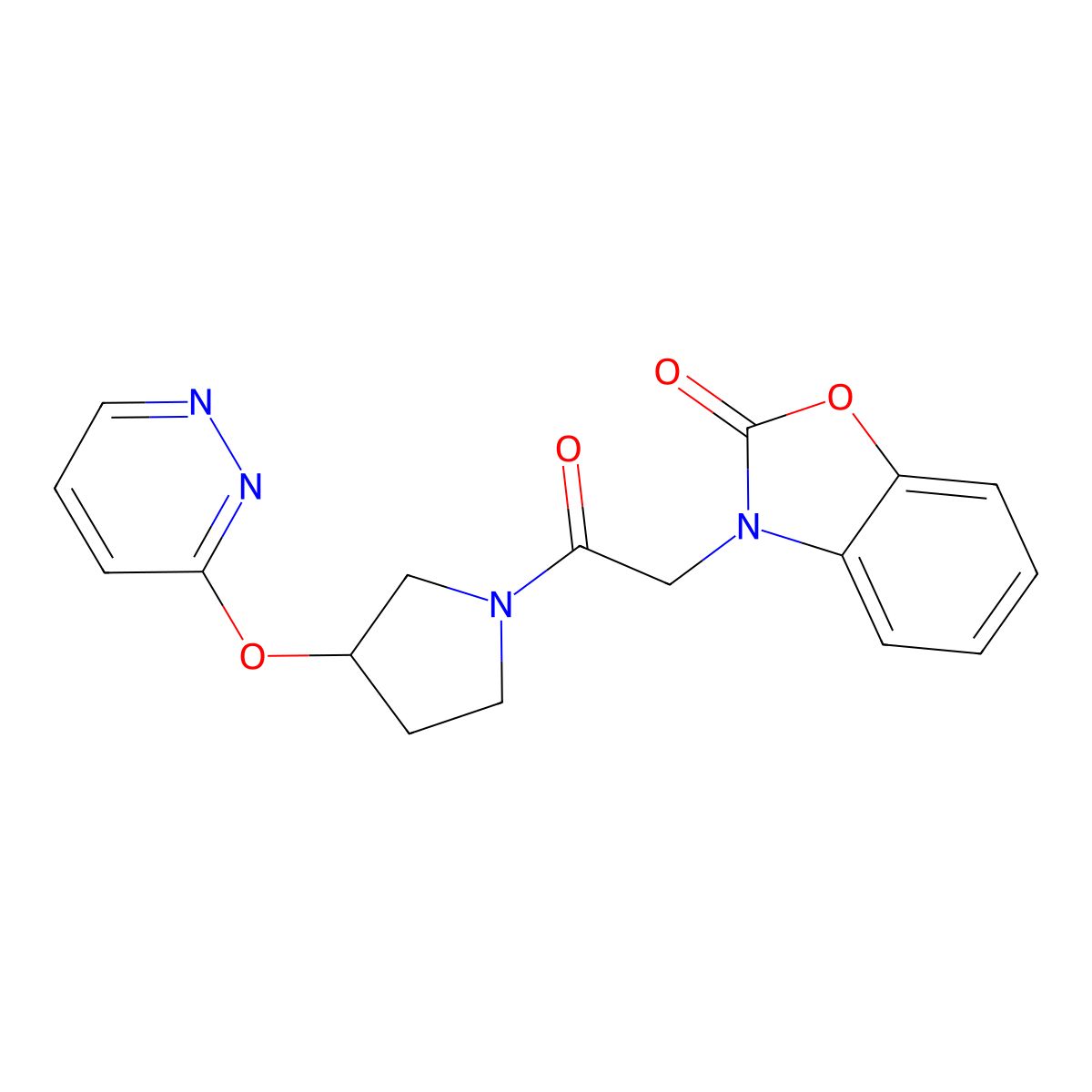 3-(2-oxo-2-(3-(pyridazin-3-yloxy)pyrrolidin-1-yl)ethyl)benzo[d]oxazol-2(3H)-one molecular structure, CAS 2034481-23-5