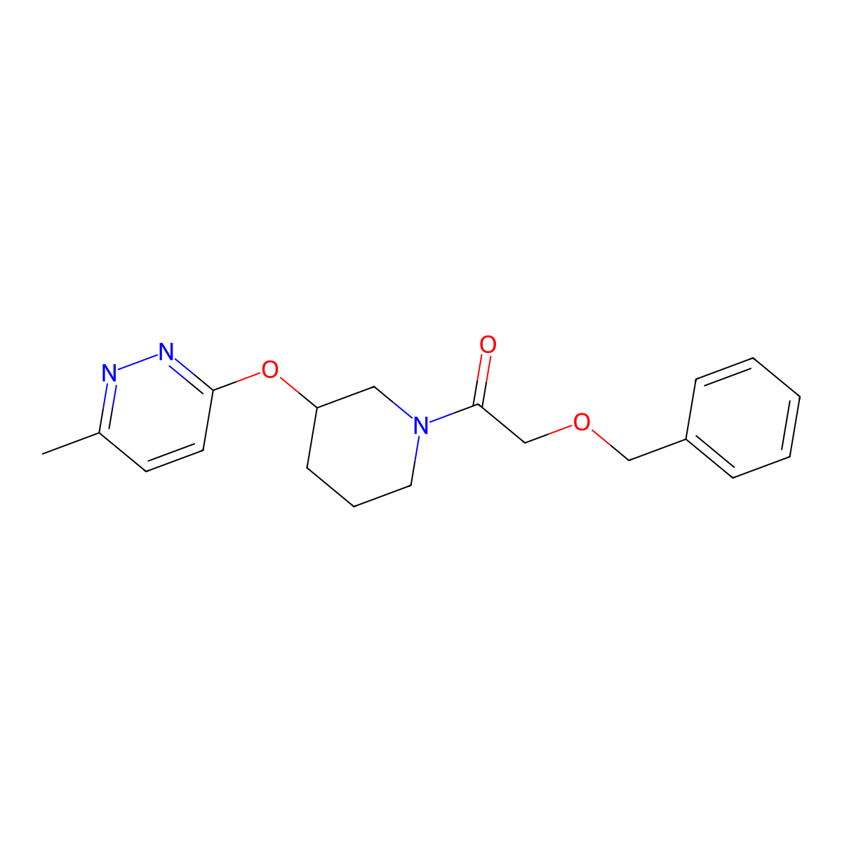 2-(Benzyloxy)-1-(3-((6-methylpyridazin-3-yl)oxy)piperidin-1-yl)ethanone molecular structure, CAS 2034481-33-7