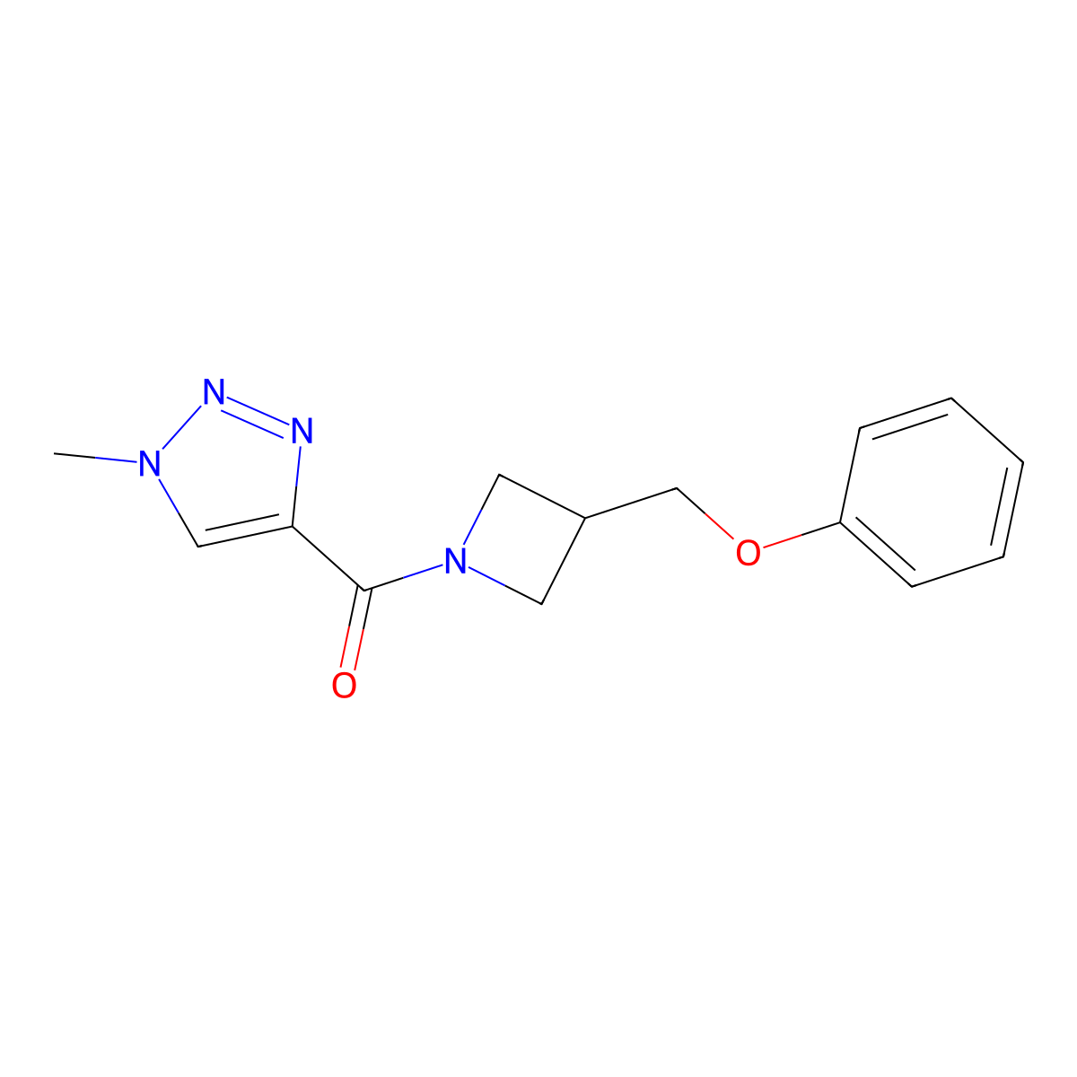 (1-methyl-1H-1,2,3-triazol-4-yl)(3-(phenoxymethyl)azetidin-1-yl)methanone molecular structure, CAS 2034481-40-6