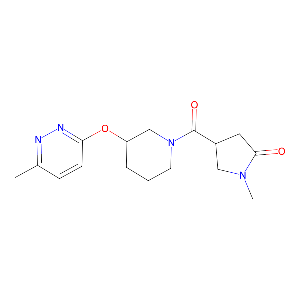 1-Methyl-4-{3-[(6-methylpyridazin-3-yl)oxy]piperidine-1-carbonyl}pyrrolidin-2-one molecular structure, CAS 2034481-45-1