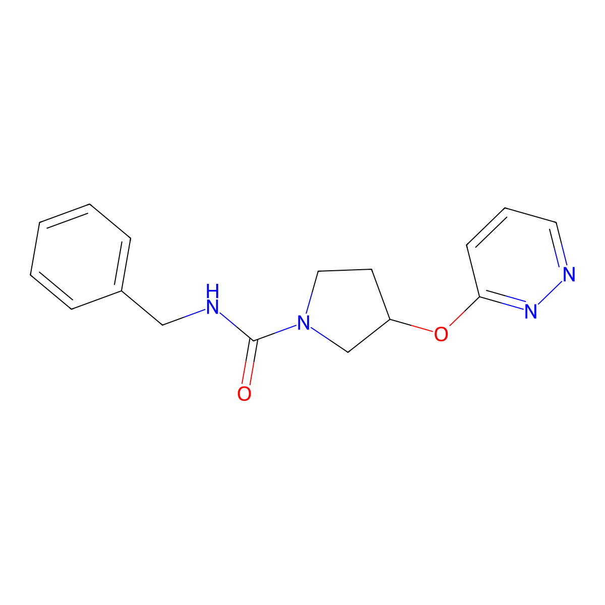 N-benzyl-3-(pyridazin-3-yloxy)pyrrolidine-1-carboxamide molecular structure, CAS 2034481-51-9