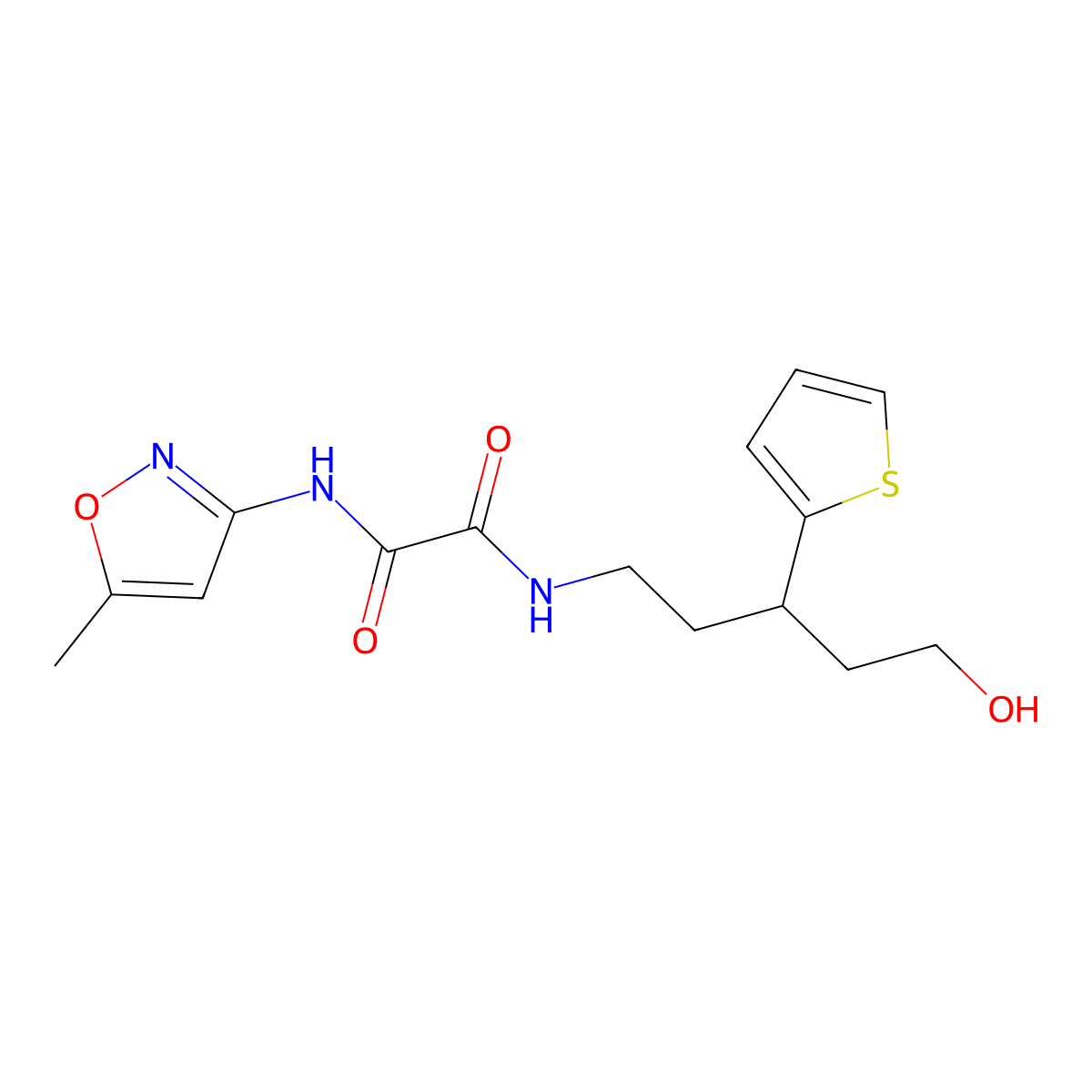 N1-(5-hydroxy-3-(thiophen-2-yl)pentyl)-N2-(5-methylisoxazol-3-yl)oxalamide molecular structure, CAS 2034481-56-4