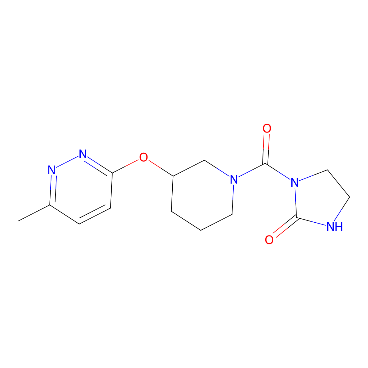 1-{3-[(6-Methylpyridazin-3-yl)oxy]piperidine-1-carbonyl}imidazolidin-2-one molecular structure, CAS 2034481-66-6