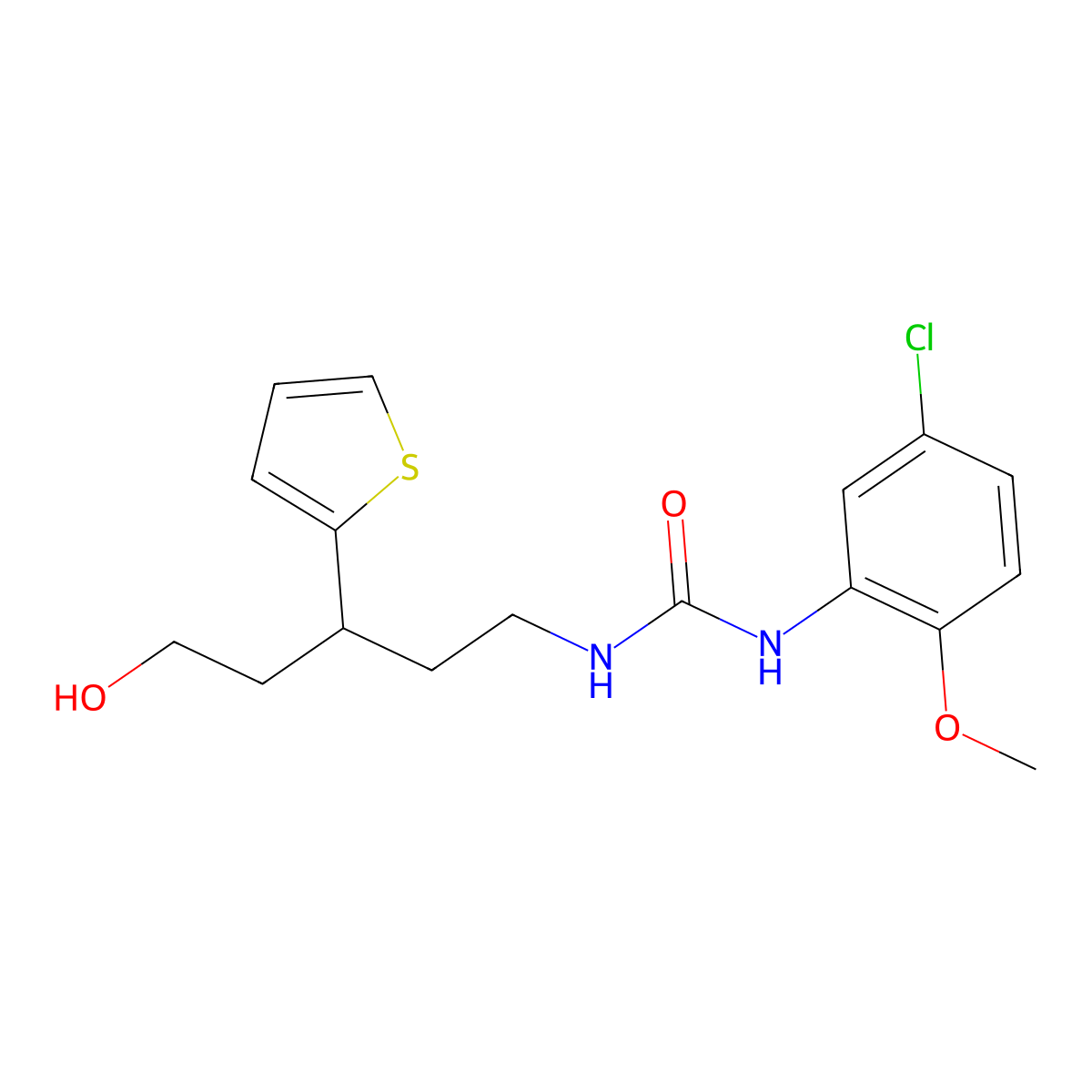 1-(5-Chloro-2-methoxyphenyl)-3-(5-hydroxy-3-(thiophen-2-yl)pentyl)urea molecular structure, CAS 2034481-76-8