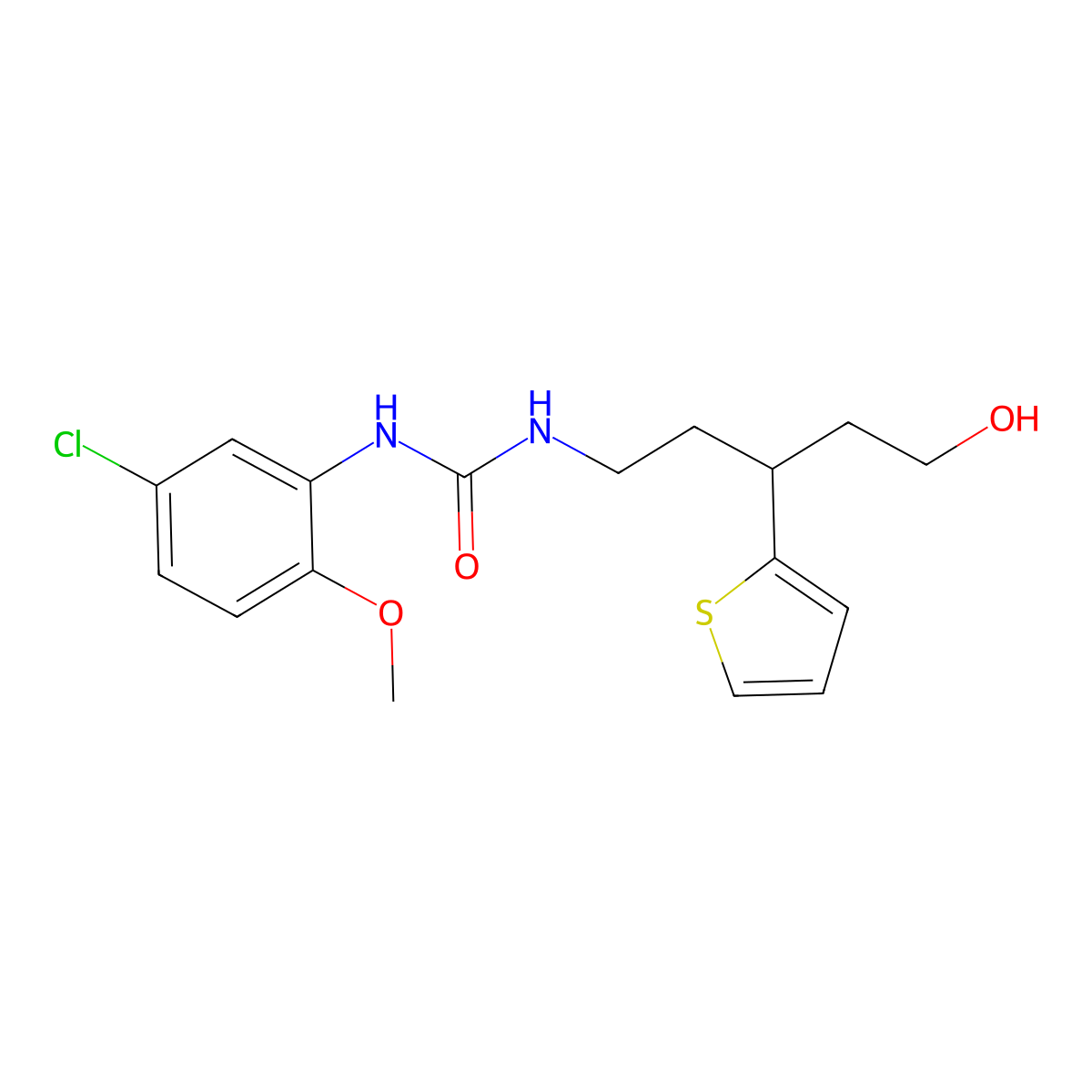 1-(5-Chloro-2-methoxyphenyl)-3-(5-hydroxy-3-(thiophen-2-yl)pentyl)urea molecular structure, CAS 2034481-76-8
