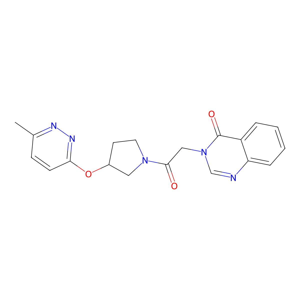 3-(2-(3-((6-methylpyridazin-3-yl)oxy)pyrrolidin-1-yl)-2-oxoethyl)quinazolin-4(3H)-one molecular structure, CAS 2034481-81-5