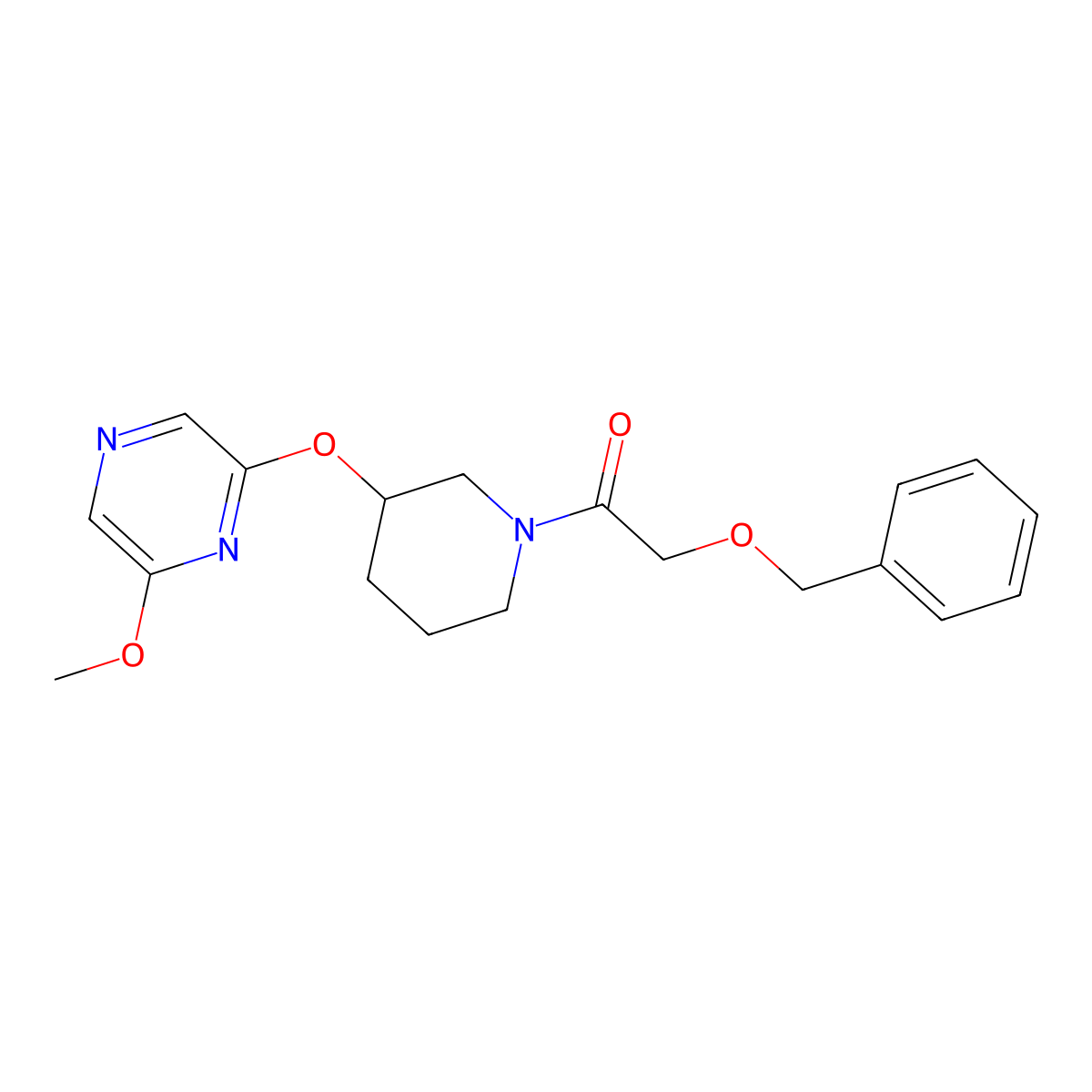 2-(Benzyloxy)-1-(3-((6-methoxypyrazin-2-yl)oxy)piperidin-1-yl)ethanone molecular structure, CAS 2034481-82-6