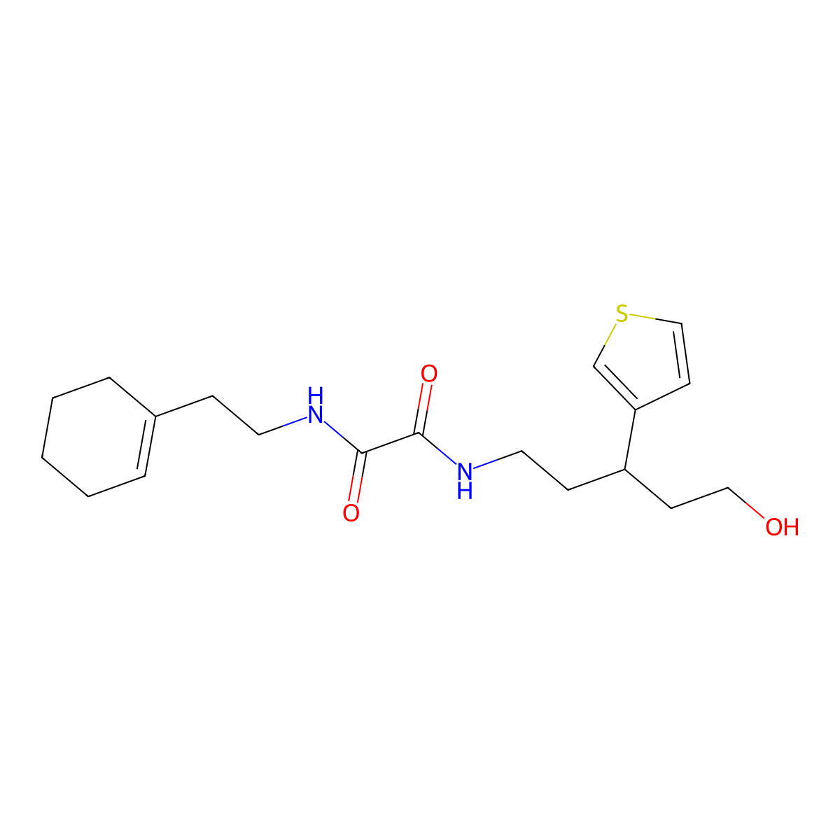 N1-(2-(cyclohex-1-en-1-yl)ethyl)-N2-(5-hydroxy-3-(thiophen-3-yl)pentyl)oxalamide molecular structure, CAS 2034482-25-0