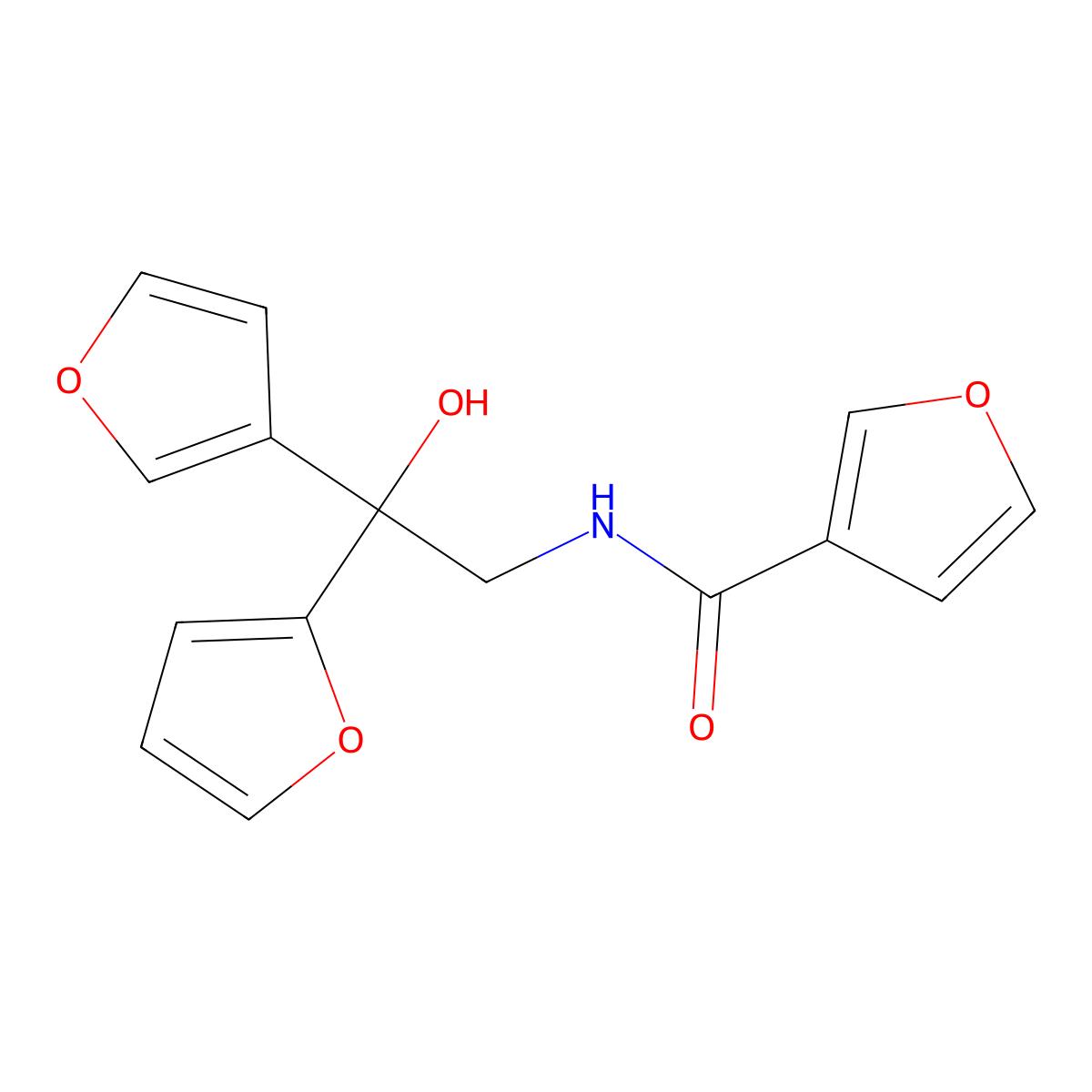 N-[2-(furan-2-yl)-2-(furan-3-yl)-2-hydroxyethyl]furan-3-carboxamide molecular structure, CAS 2034482-28-3