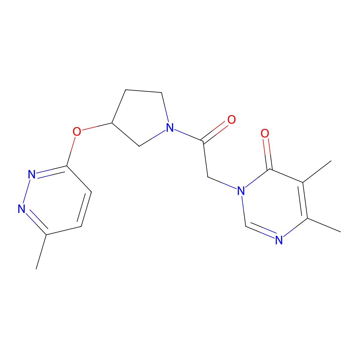 5,6-dimethyl-3-(2-(3-((6-methylpyridazin-3-yl)oxy)pyrrolidin-1-yl)-2-oxoethyl)pyrimidin-4(3H)-one molecular structure, CAS 2034482-29-4