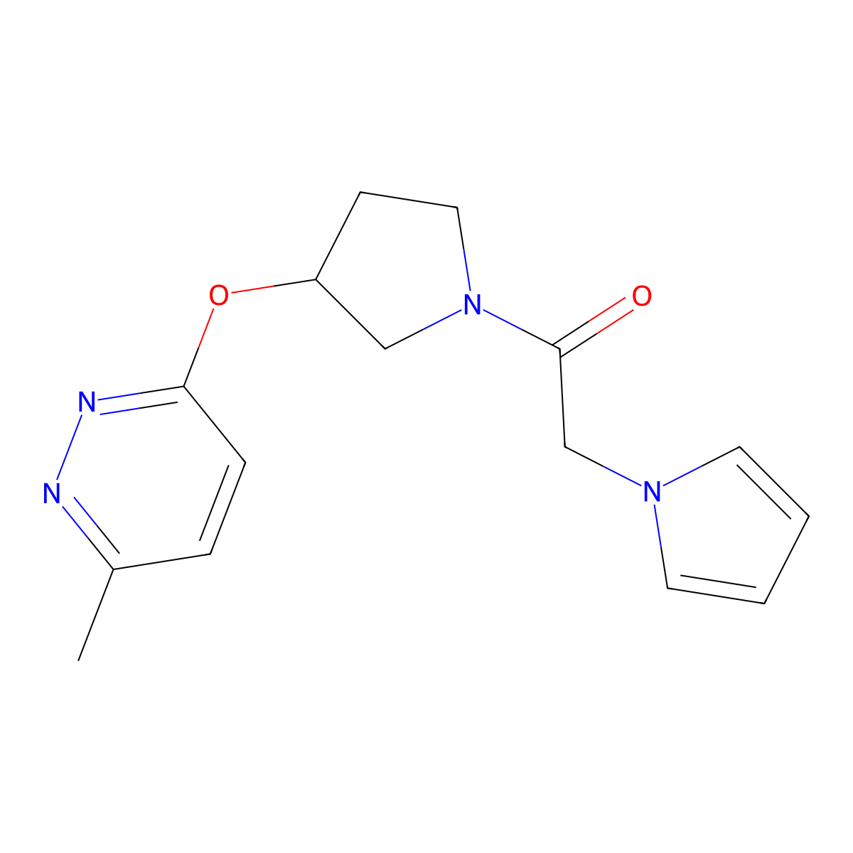 1-(3-((6-methylpyridazin-3-yl)oxy)pyrrolidin-1-yl)-2-(1H-pyrrol-1-yl)ethanone molecular structure, CAS 2034482-32-9