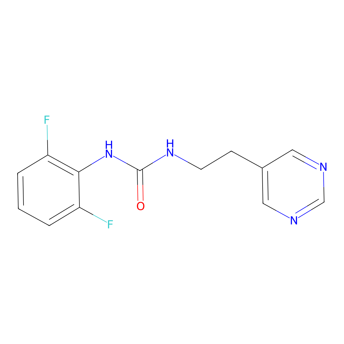 1-(2,6-Difluorophenyl)-3-(2-(pyrimidin-5-yl)ethyl)urea molecular structure, CAS 2034482-33-0