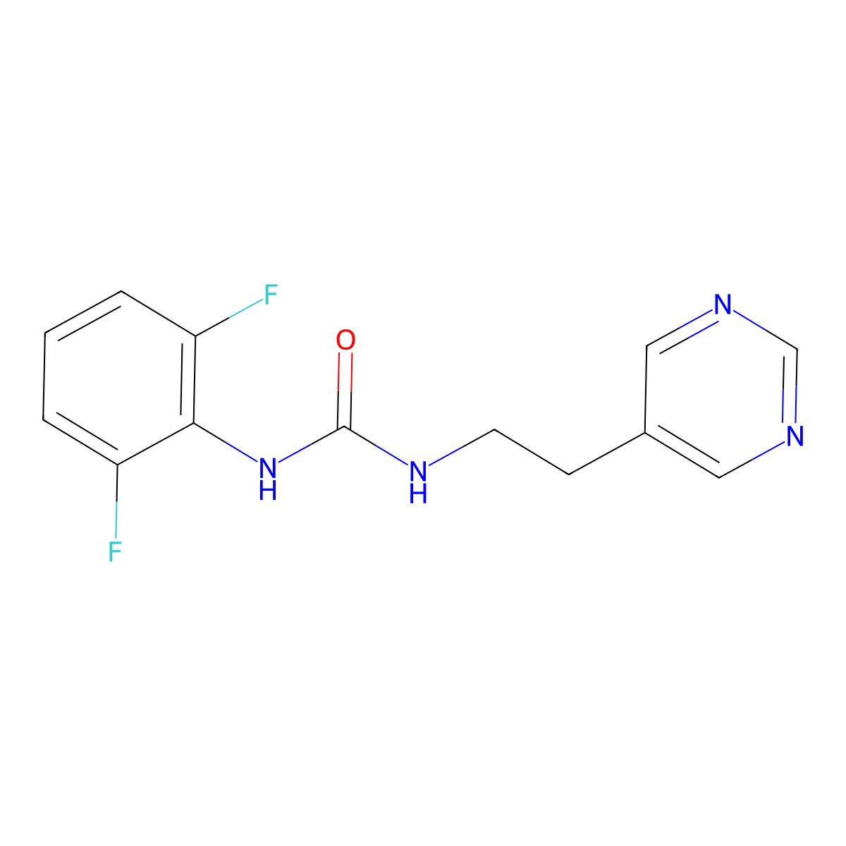 1-(2,6-Difluorophenyl)-3-(2-(pyrimidin-5-yl)ethyl)urea molecular structure, CAS 2034482-33-0