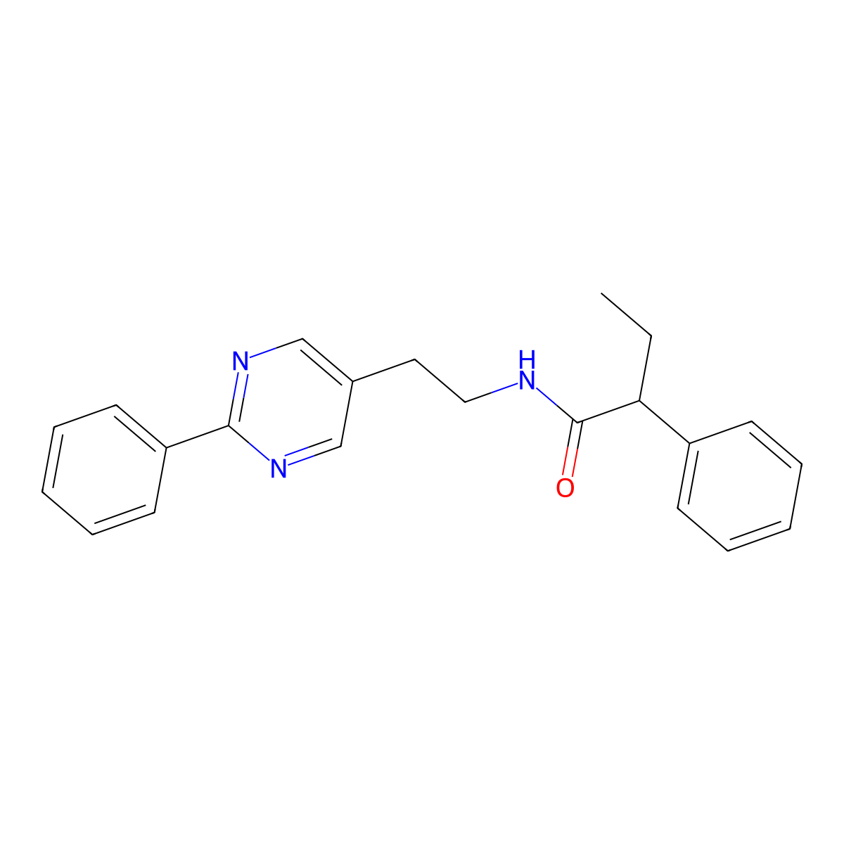 2-phenyl-N-(2-(2-phenylpyrimidin-5-yl)ethyl)butanamide molecular structure, CAS 2034482-37-4