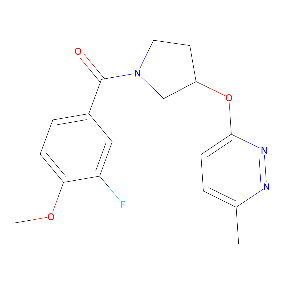 (3-Fluoro-4-methoxyphenyl)(3-((6-methylpyridazin-3-yl)oxy)pyrrolidin-1-yl)methanone molecular structure, CAS 2034482-43-2