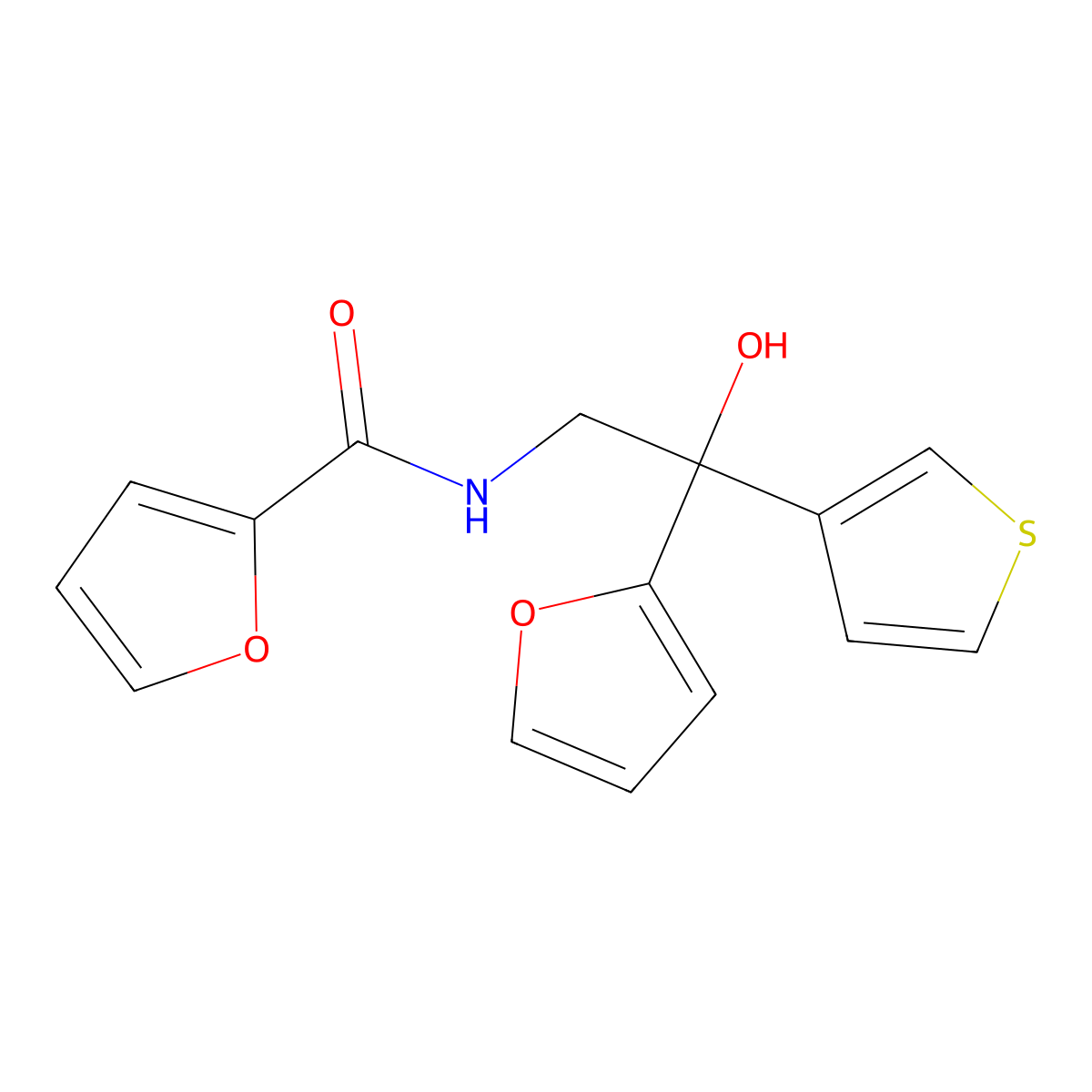 N-[2-(furan-2-yl)-2-hydroxy-2-(thiophen-3-yl)ethyl]furan-2-carboxamide molecular structure, CAS 2034482-52-3