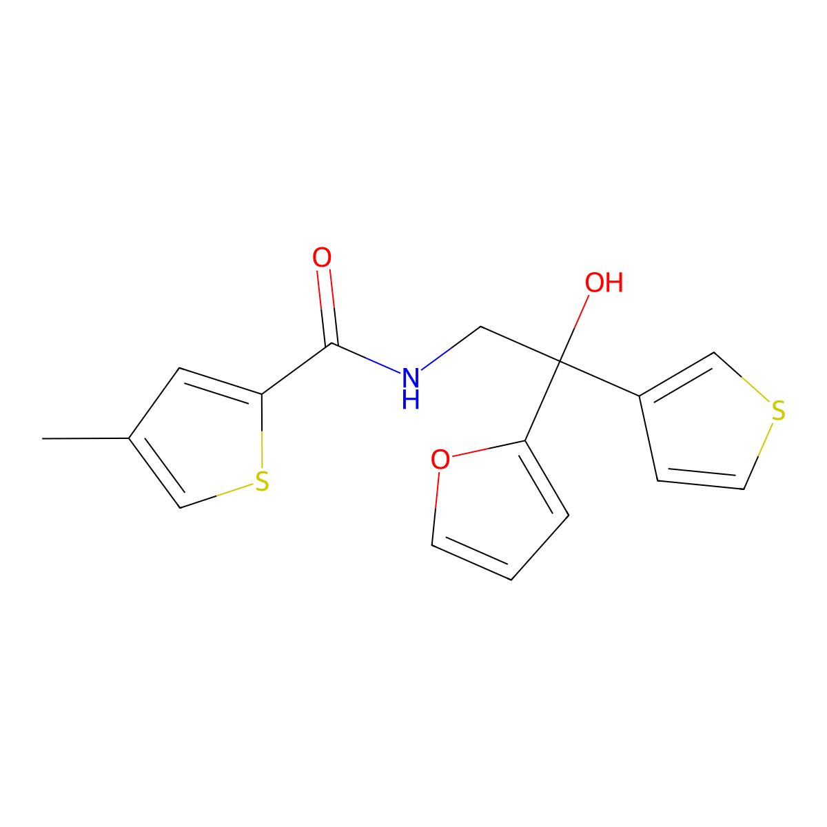 N-(2-(furan-2-yl)-2-hydroxy-2-(thiophen-3-yl)ethyl)-4-methylthiophene-2-carboxamide molecular structure, CAS 2034482-57-8