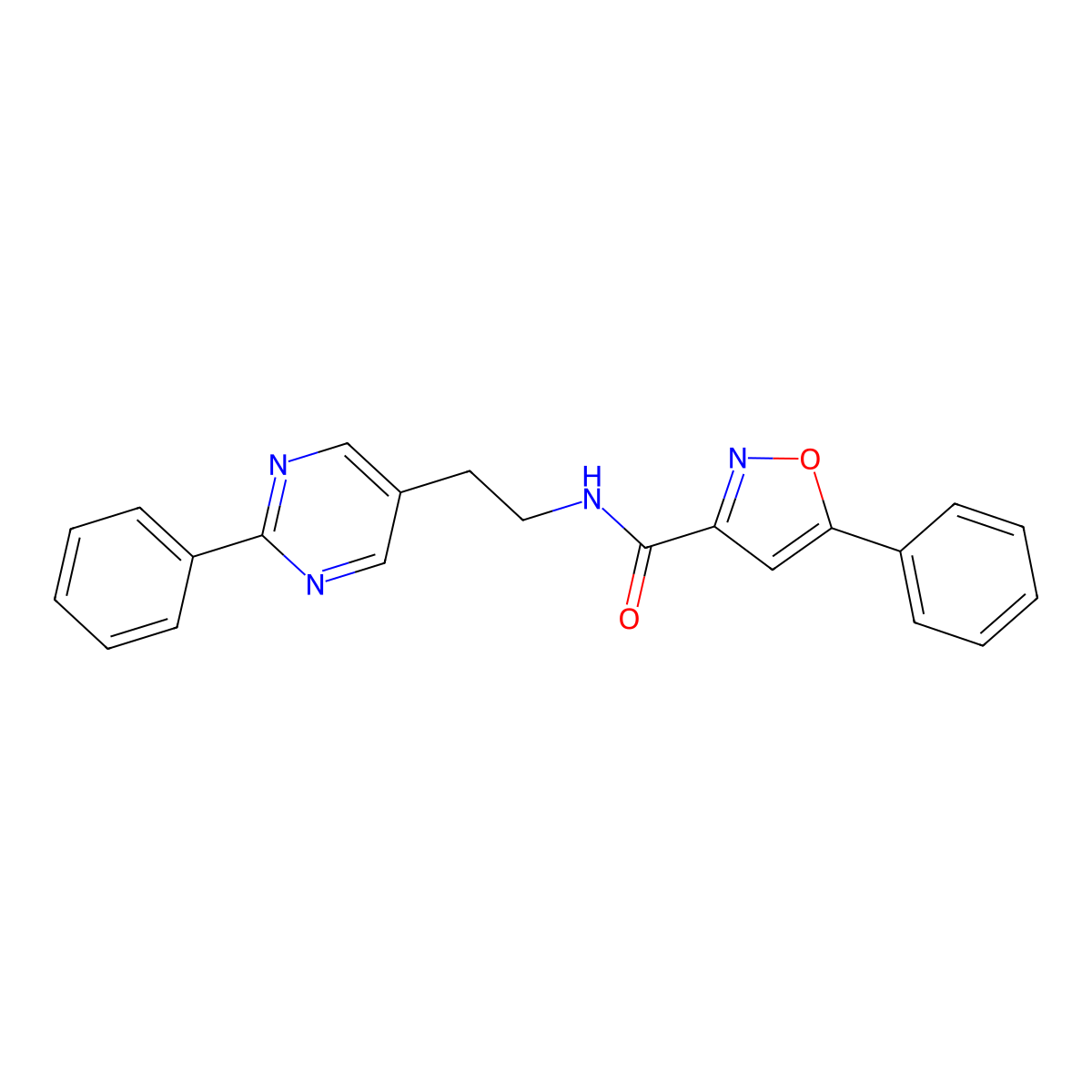 5-phenyl-N-(2-(2-phenylpyrimidin-5-yl)ethyl)isoxazole-3-carboxamide molecular structure, CAS 2034482-59-0