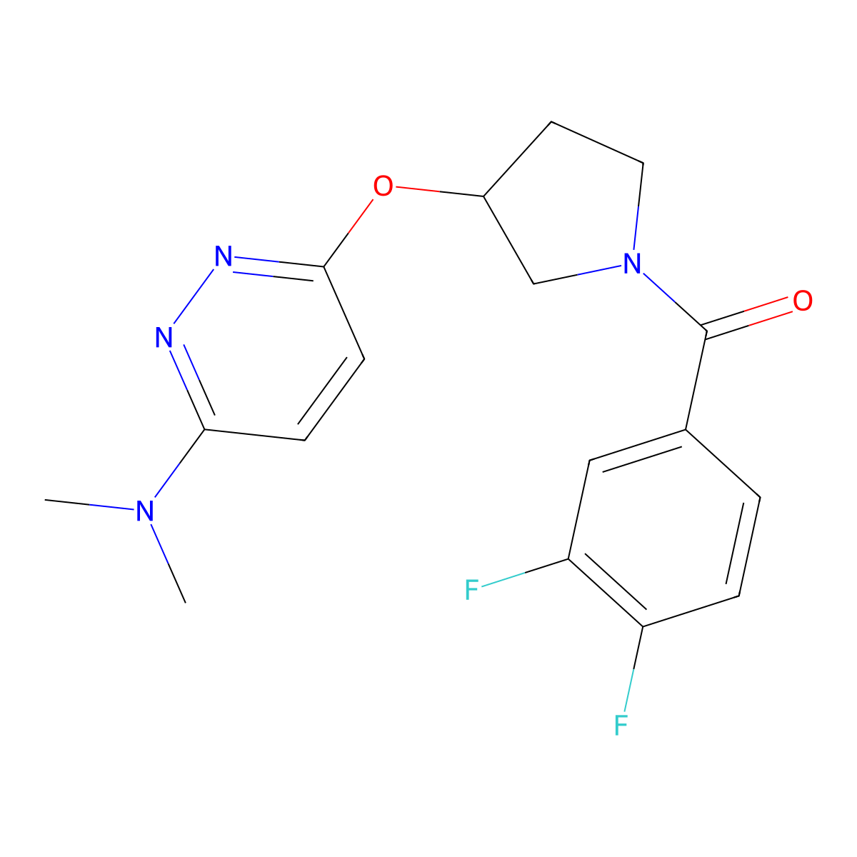(3,4-Difluorophenyl)(3-((6-(dimethylamino)pyridazin-3-yl)oxy)pyrrolidin-1-yl)methanone molecular structure, CAS 2034482-96-5