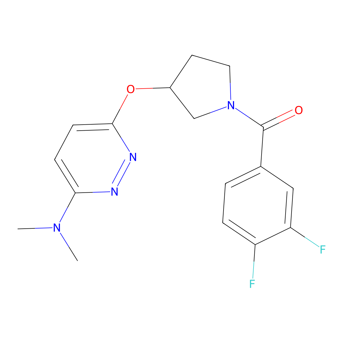 (3,4-Difluorophenyl)(3-((6-(dimethylamino)pyridazin-3-yl)oxy)pyrrolidin-1-yl)methanone molecular structure, CAS 2034482-96-5