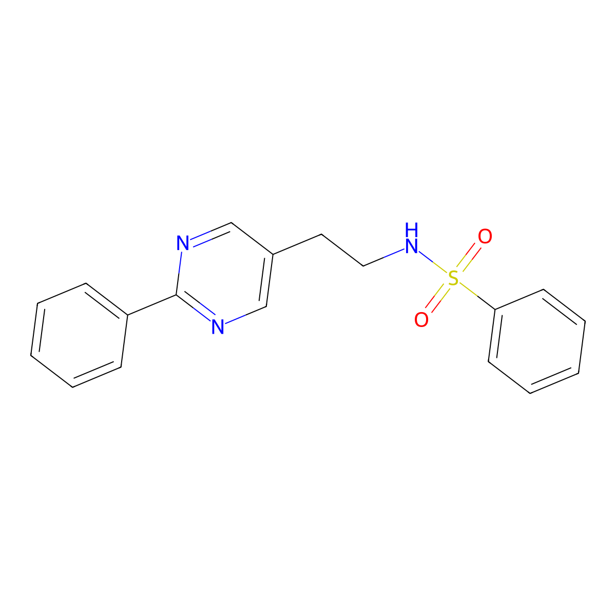 N-(2-(2-phenylpyrimidin-5-yl)ethyl)benzenesulfonamide molecular structure, CAS 2034483-01-5