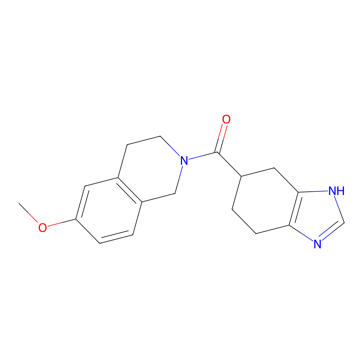 (6-methoxy-3,4-dihydroisoquinolin-2(1H)-yl)(4,5,6,7-tetrahydro-1H-benzo[d]imidazol-5-yl)methanone molecular structure, CAS 2034483-28-6