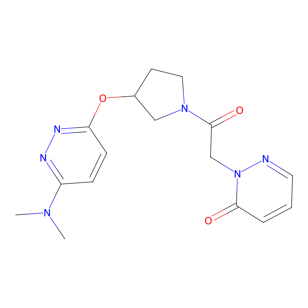 2-(2-(3-((6-(dimethylamino)pyridazin-3-yl)oxy)pyrrolidin-1-yl)-2-oxoethyl)pyridazin-3(2H)-one molecular structure, CAS 2034483-32-2