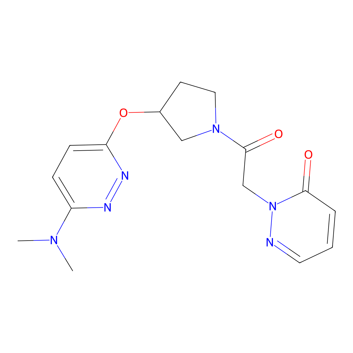 2-(2-(3-((6-(dimethylamino)pyridazin-3-yl)oxy)pyrrolidin-1-yl)-2-oxoethyl)pyridazin-3(2H)-one molecular structure, CAS 2034483-32-2
