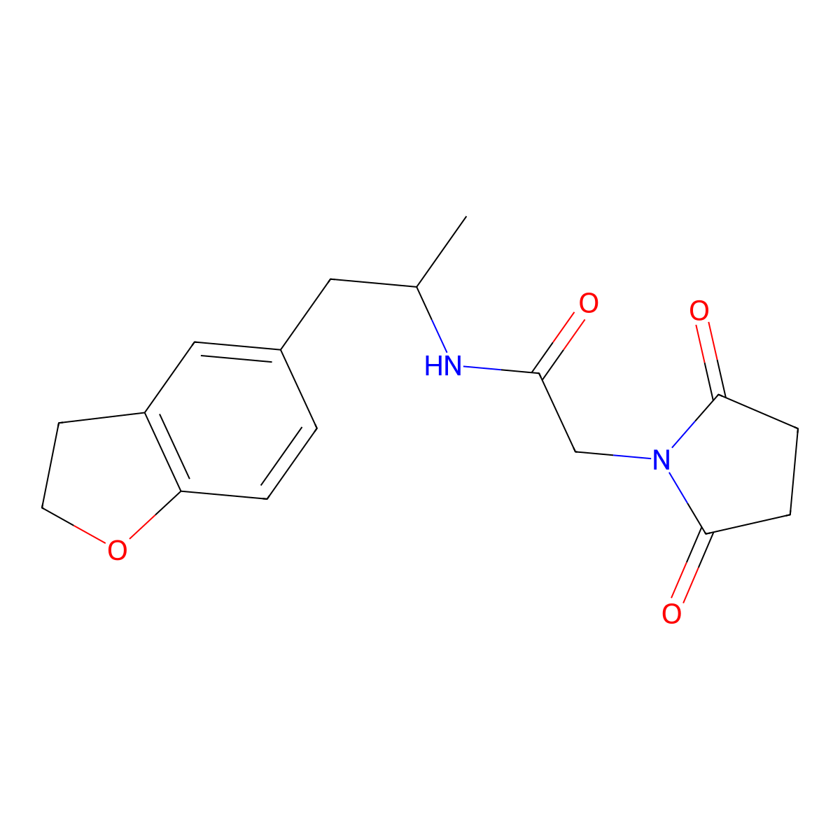 N-(1-(2,3-dihydrobenzofuran-5-yl)propan-2-yl)-2-(2,5-dioxopyrrolidin-1-yl)acetamide molecular structure, CAS 2034483-47-9