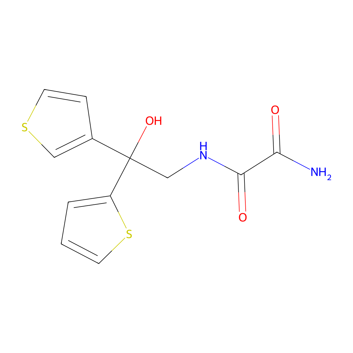 N1-(2-hydroxy-2-(thiophen-2-yl)-2-(thiophen-3-yl)ethyl)oxalamide molecular structure, CAS 2034483-57-1
