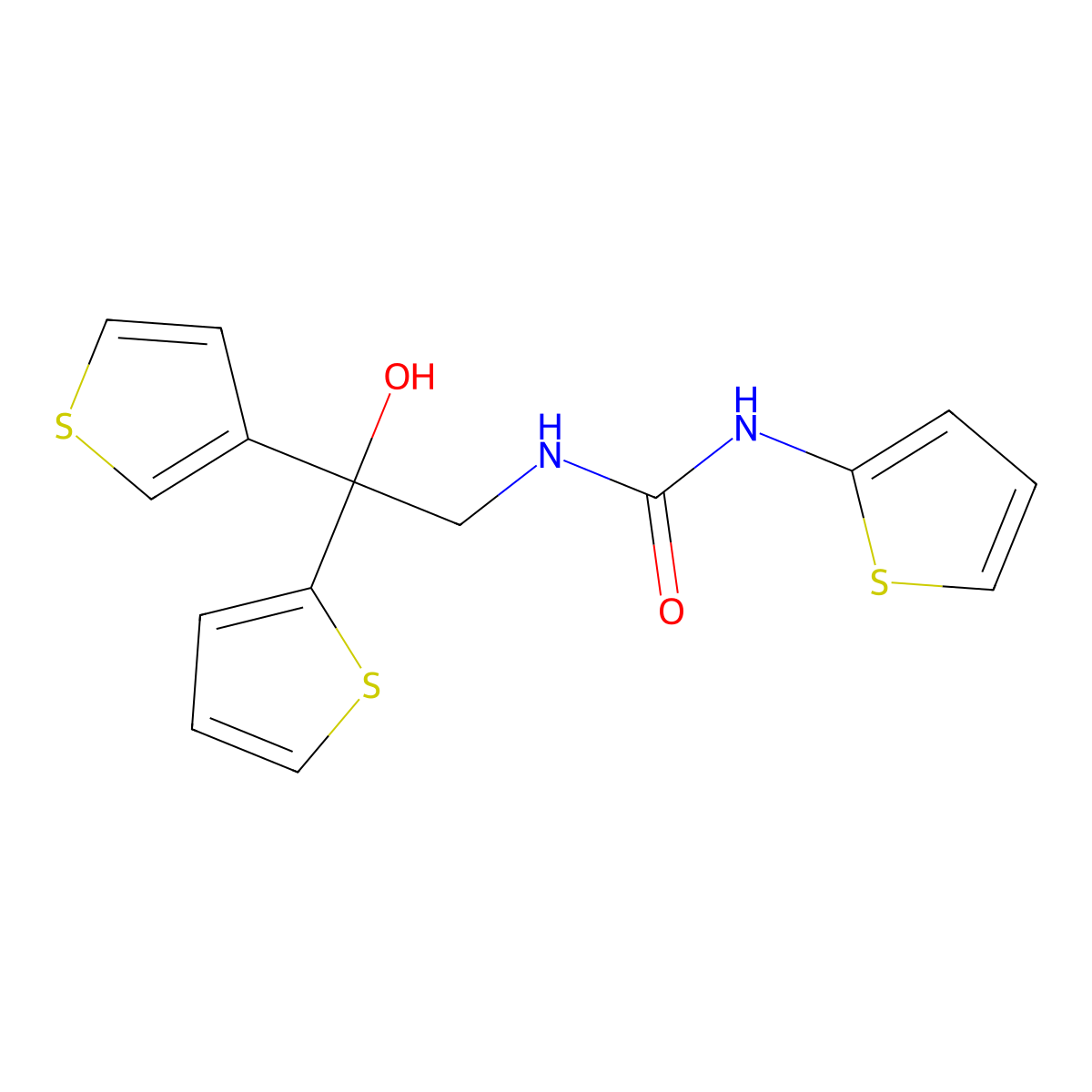 1-[2-Hydroxy-2-(thiophen-2-yl)-2-(thiophen-3-yl)ethyl]-3-(thiophen-2-yl)urea molecular structure, CAS 2034483-60-6
