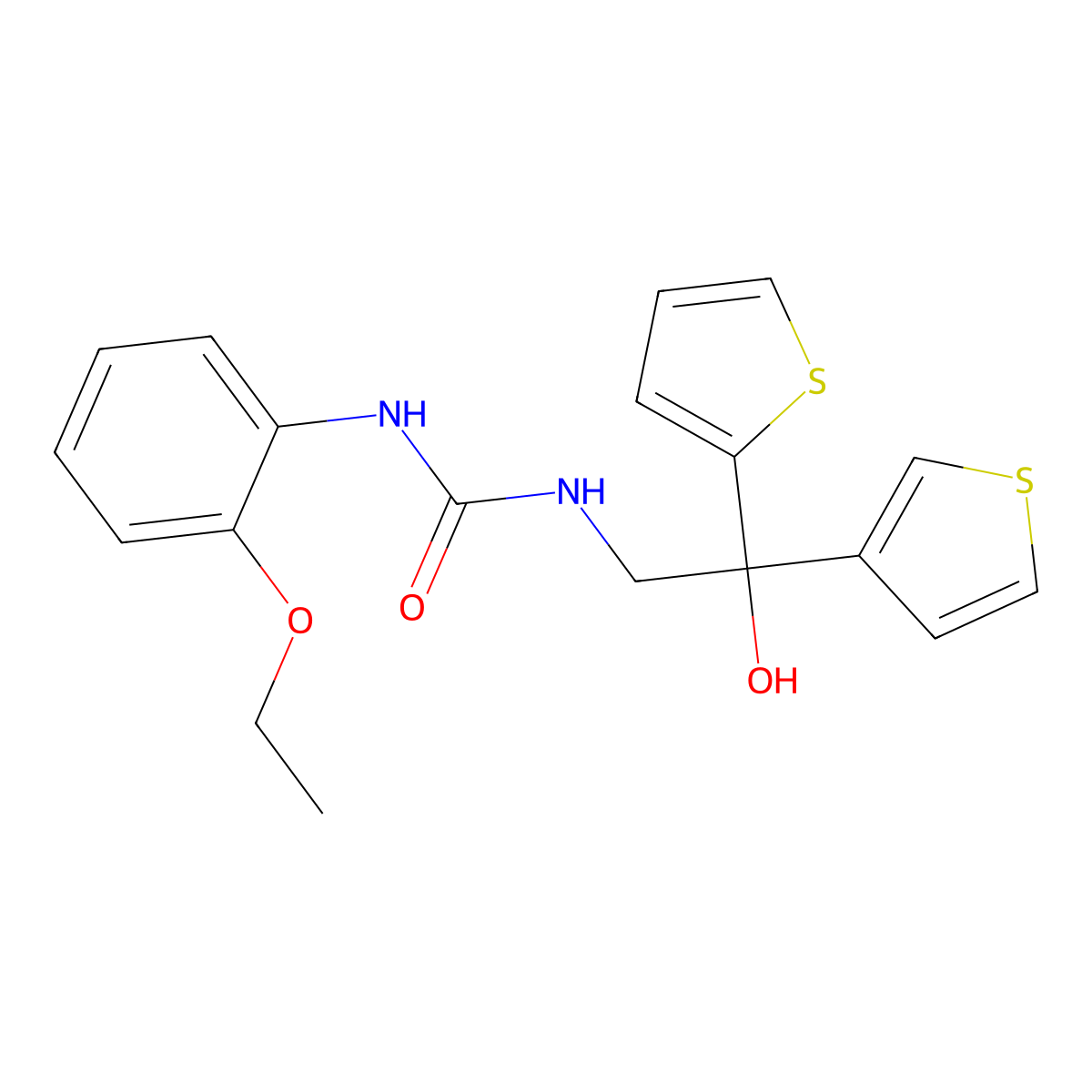 1-(2-Ethoxyphenyl)-3-(2-hydroxy-2-(thiophen-2-yl)-2-(thiophen-3-yl)ethyl)urea molecular structure, CAS 2034483-65-1