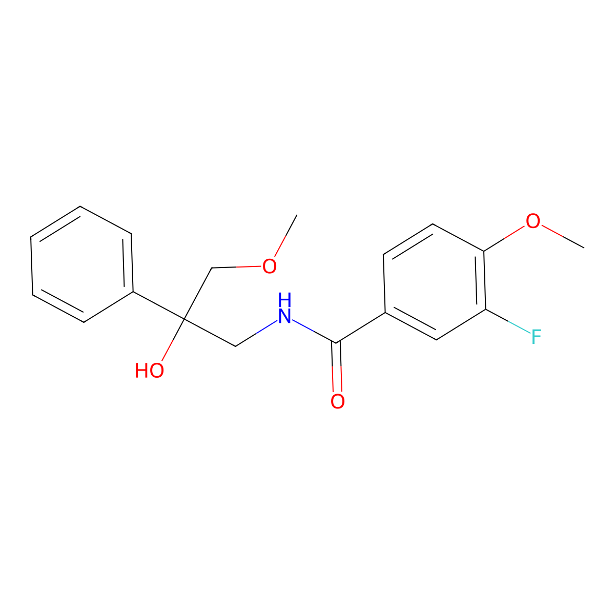 3-fluoro-N-(2-hydroxy-3-methoxy-2-phenylpropyl)-4-methoxybenzamide molecular structure, CAS 2034483-76-4