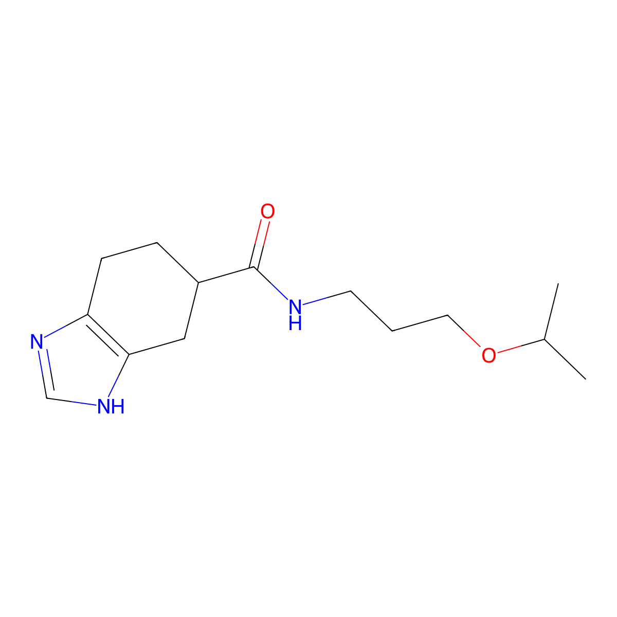 N-(3-isopropoxypropyl)-4,5,6,7-tetrahydro-1H-benzo[d]imidazole-5-carboxamide molecular structure, CAS 2034483-85-5