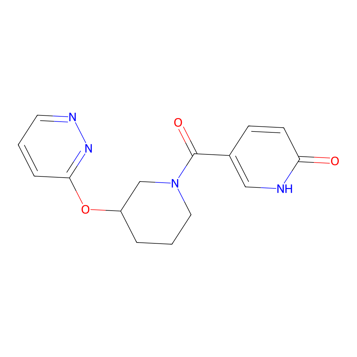 5-(3-(pyridazin-3-yloxy)piperidine-1-carbonyl)pyridin-2(1H)-one molecular structure, CAS 2034483-94-6