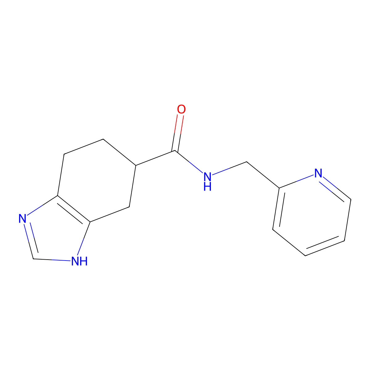 N-(pyridin-2-ylmethyl)-4,5,6,7-tetrahydro-1H-benzo[d]imidazole-5-carboxamide molecular structure, CAS 2034483-96-8
