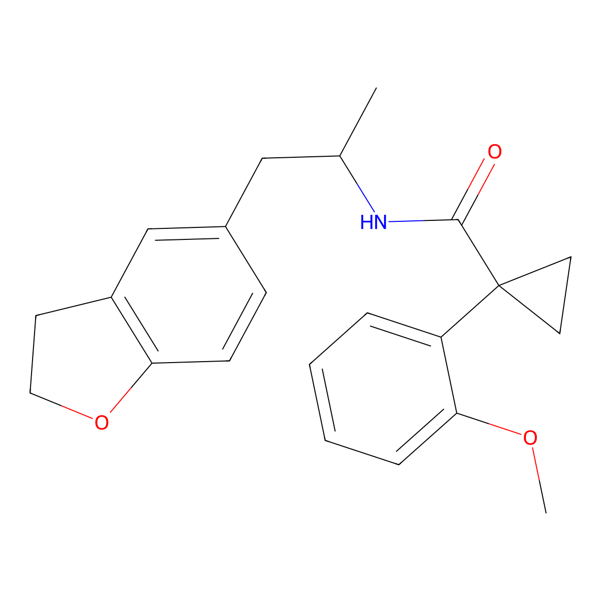 N-(1-(2,3-dihydrobenzofuran-5-yl)propan-2-yl)-1-(2-methoxyphenyl)cyclopropanecarboxamide molecular structure, CAS 2034483-97-9
