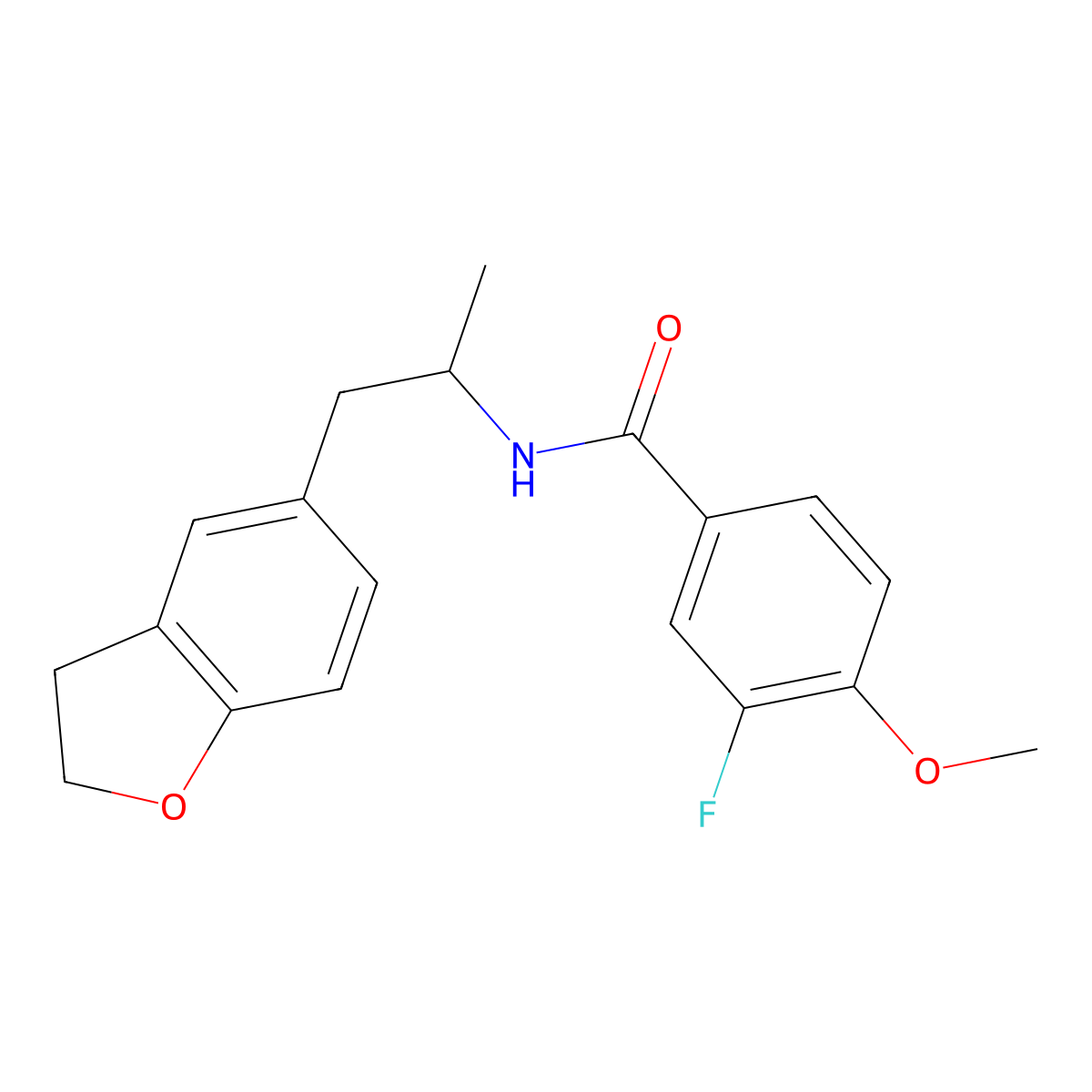 N-(1-(2,3-dihydrobenzofuran-5-yl)propan-2-yl)-3-fluoro-4-methoxybenzamide molecular structure, CAS 2034484-11-0