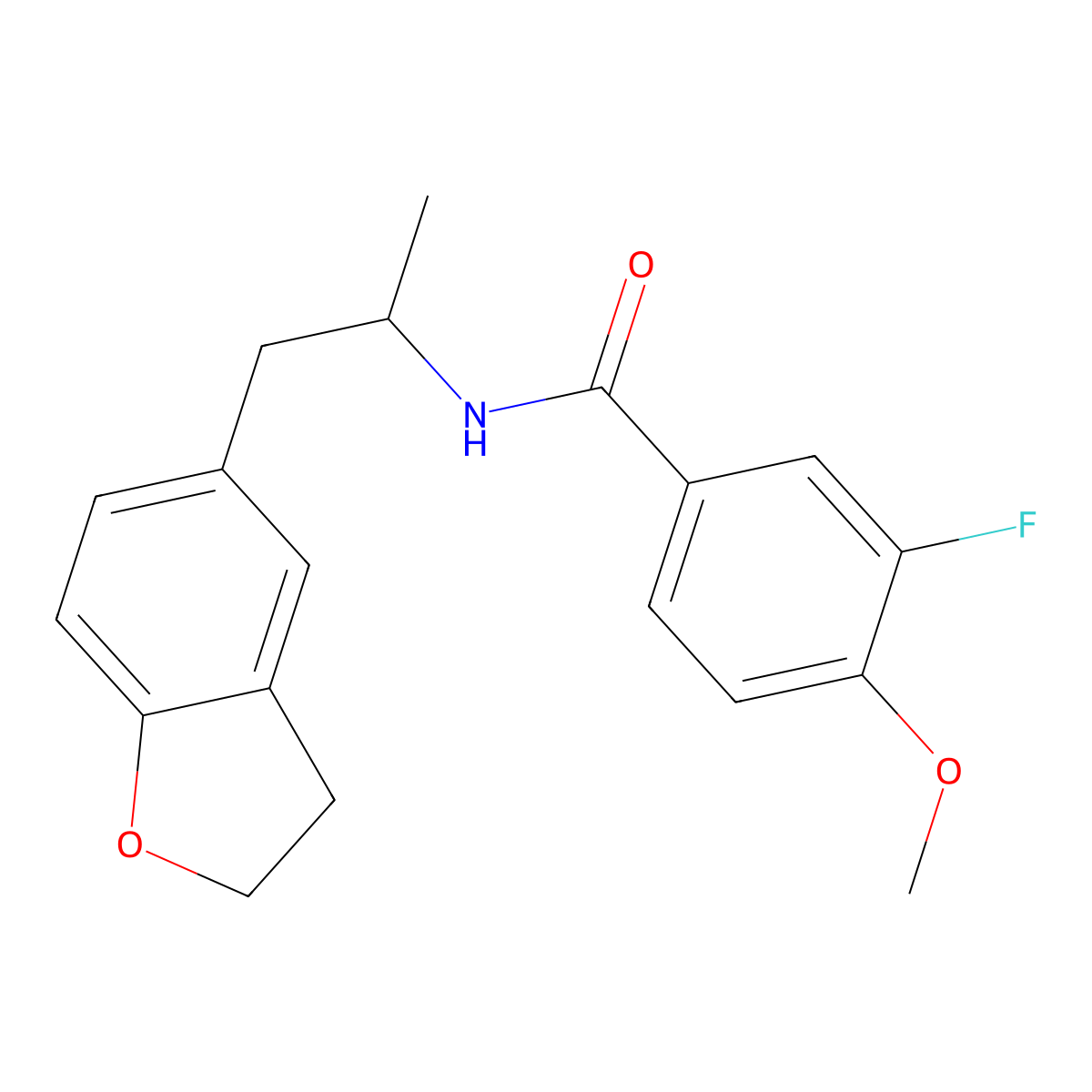 N-(1-(2,3-dihydrobenzofuran-5-yl)propan-2-yl)-3-fluoro-4-methoxybenzamide molecular structure, CAS 2034484-11-0