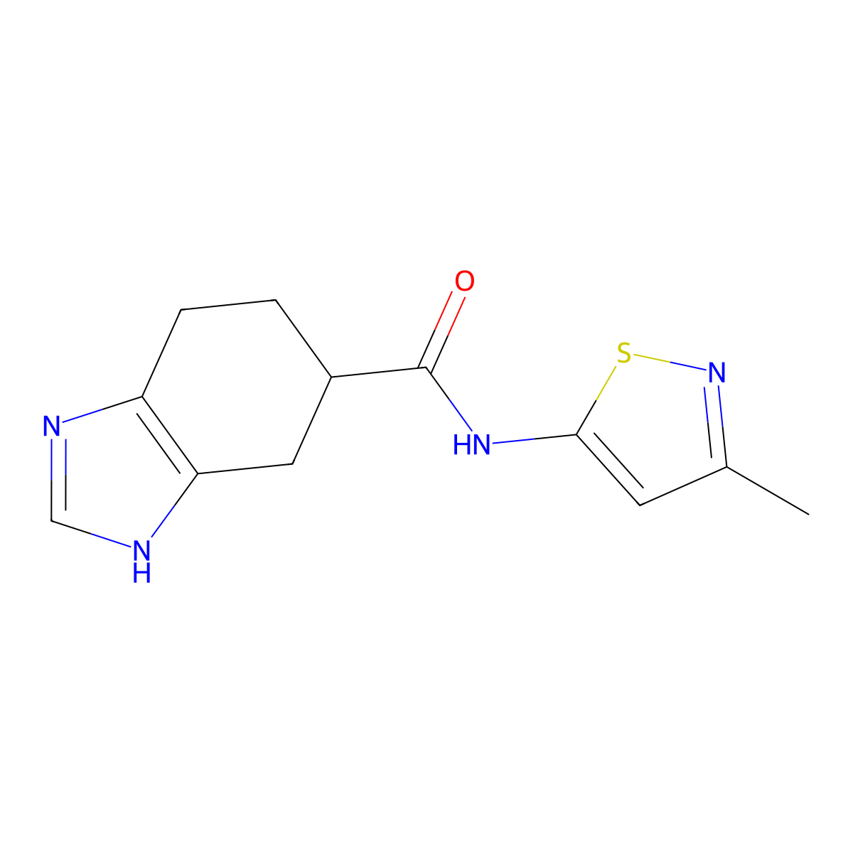 N-(3-methylisothiazol-5-yl)-4,5,6,7-tetrahydro-1H-benzo[d]imidazole-5-carboxamide molecular structure, CAS 2034484-12-1