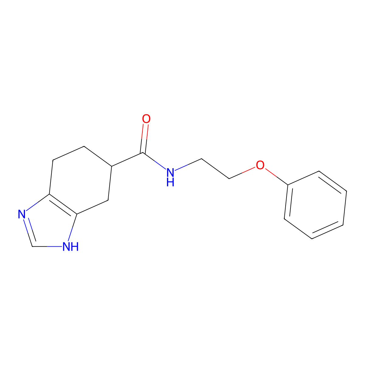 N-(2-phenoxyethyl)-4,5,6,7-tetrahydro-1H-benzo[d]imidazole-5-carboxamide molecular structure, CAS 2034484-20-1