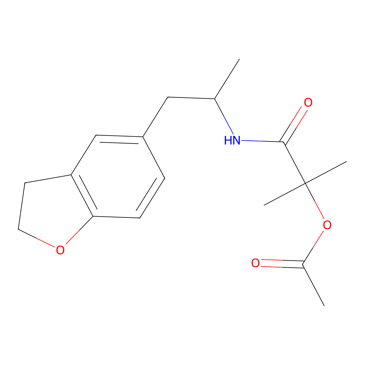 1-((1-(2,3-Dihydrobenzofuran-5-yl)propan-2-yl)amino)-2-methyl-1-oxopropan-2-yl acetate molecular structure, CAS 2034484-24-5