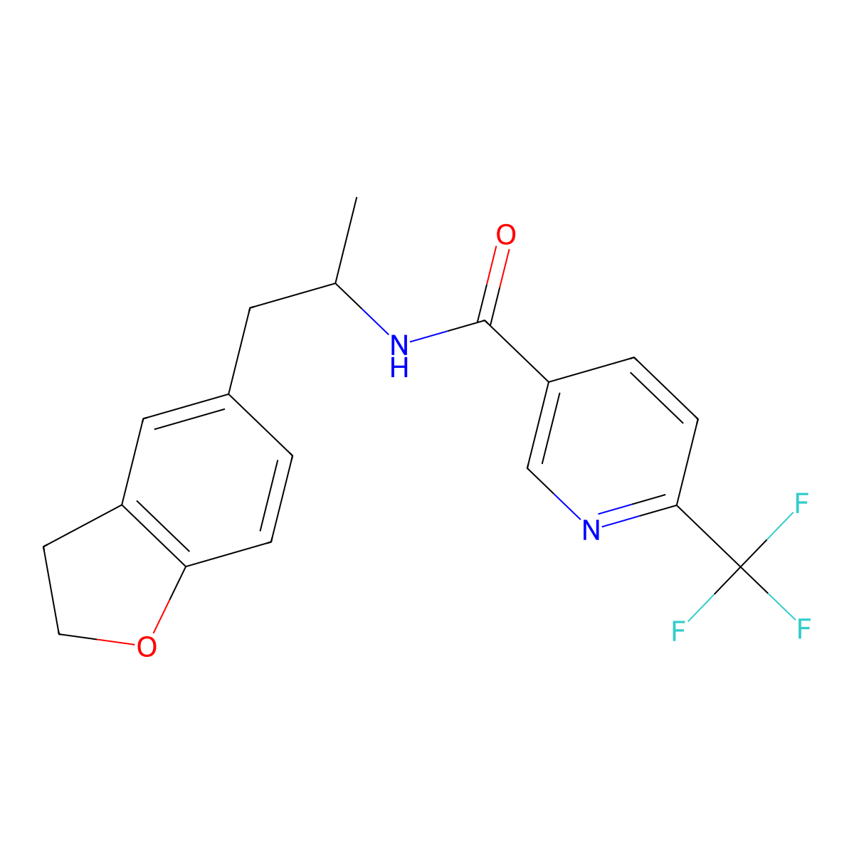 N-(1-(2,3-dihydrobenzofuran-5-yl)propan-2-yl)-6-(trifluoromethyl)nicotinamide molecular structure, CAS 2034484-29-0