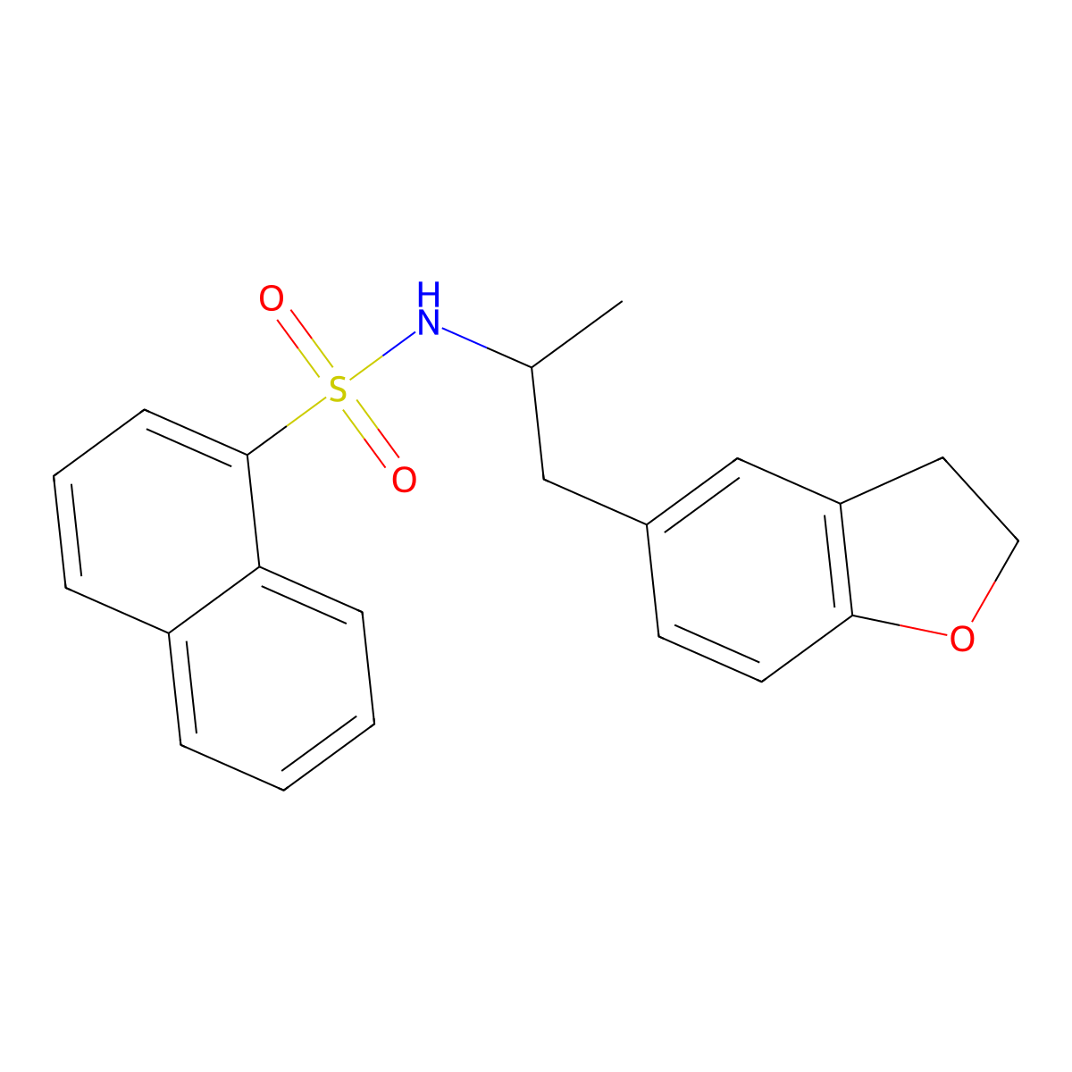 N-(1-(2,3-dihydrobenzofuran-5-yl)propan-2-yl)naphthalene-1-sulfonamide molecular structure, CAS 2034484-40-5
