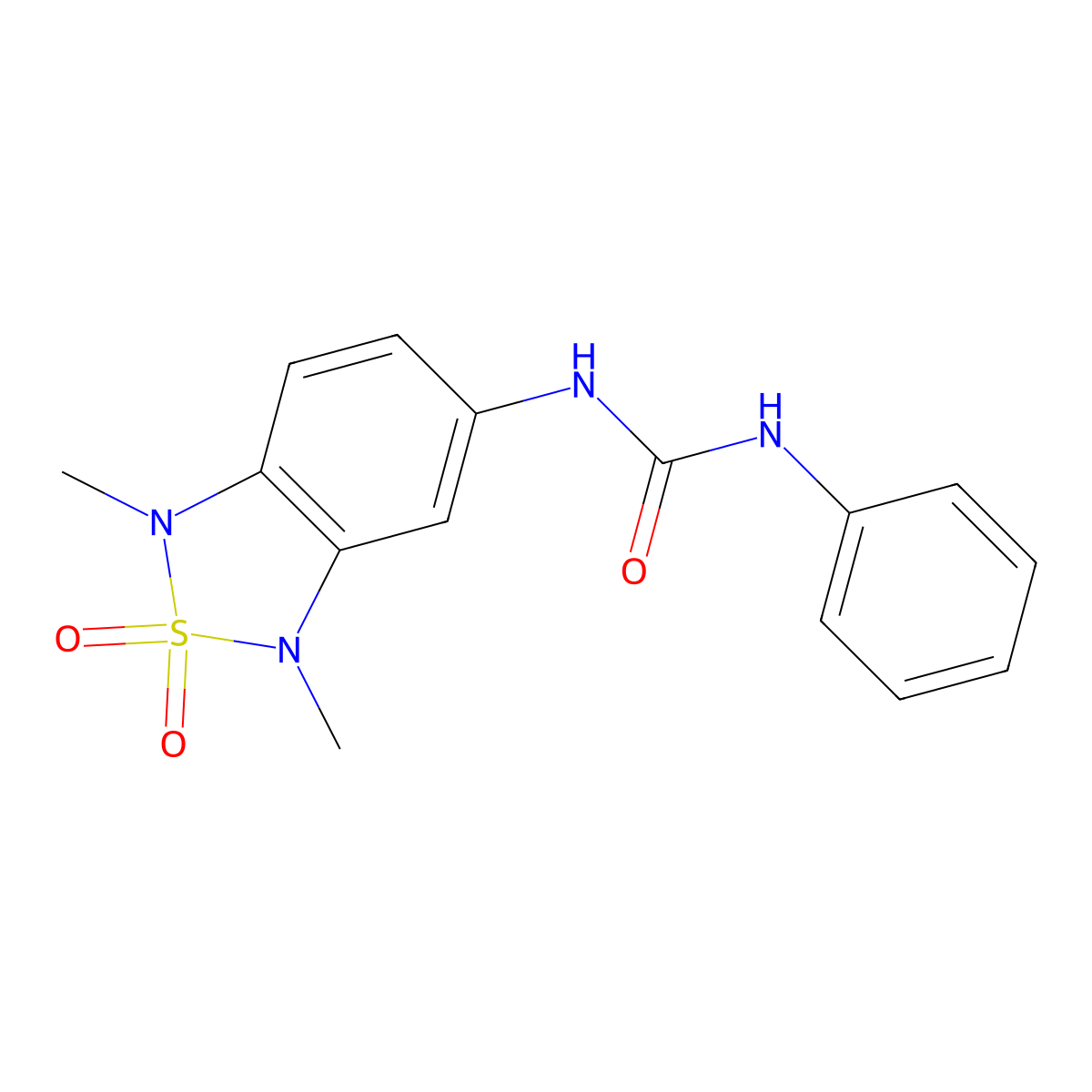1-(1,3-Dimethyl-2,2-dioxido-1,3-dihydrobenzo[c][1,2,5]thiadiazol-5-yl)-3-phenylurea molecular structure, CAS 2034484-45-0