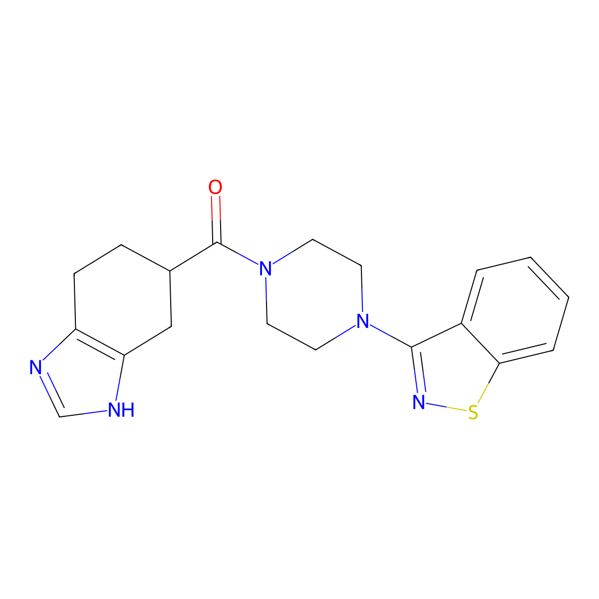 (4-(benzo[d]isothiazol-3-yl)piperazin-1-yl)(4,5,6,7-tetrahydro-1H-benzo[d]imidazol-5-yl)methanone molecular structure, CAS 2034484-59-6